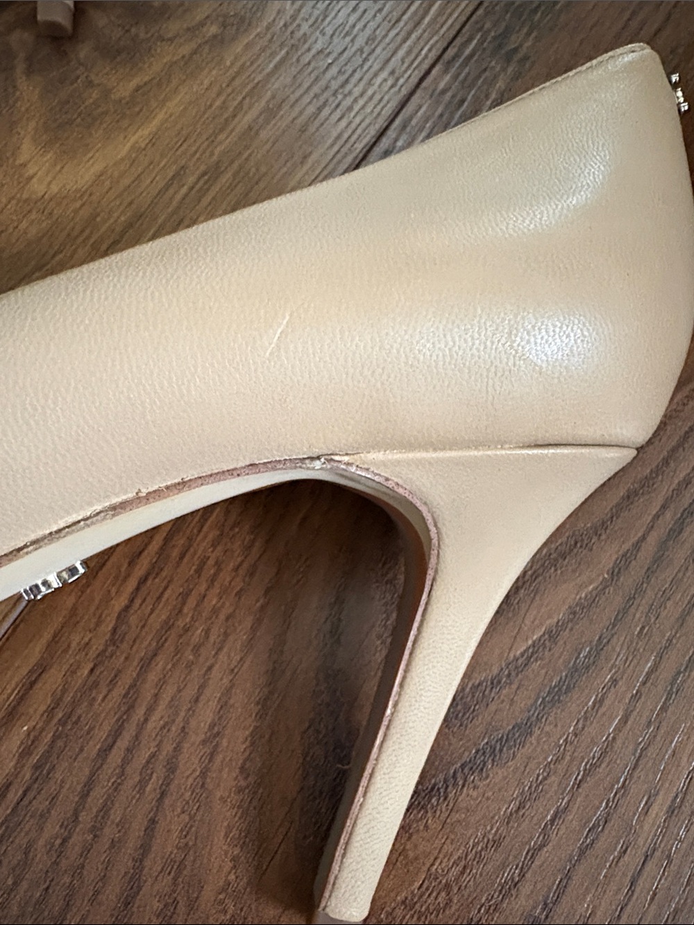 Sam Edelman Beige Pointed-Toe Leather Pumps - Picture 6 of 15